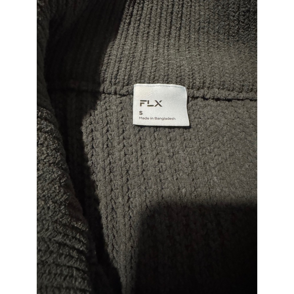 FLX Kohl's Women S Full Zip Waffle Knit Cardigan Sweater Dark Olive Green Gray - Picture 4 of 5